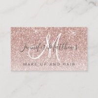 Trendy Rose Gold Glitzer Makeup Artist Hair Salon