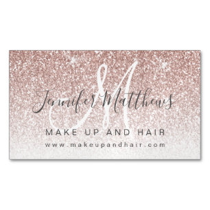 Trendy Rose Gold Glitzer Makeup Artist Salon Magnetische Visitenkarte