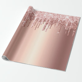 Trendy Rose Gold Glitzer Tropfen Graphic Geschenkpapier