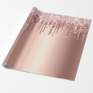 Trendy Rose Gold Glitzer Tropfen Graphic Geschenkpapier
