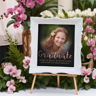 Trendy Rose Gold Graduate Modern Typografy Script Fliese