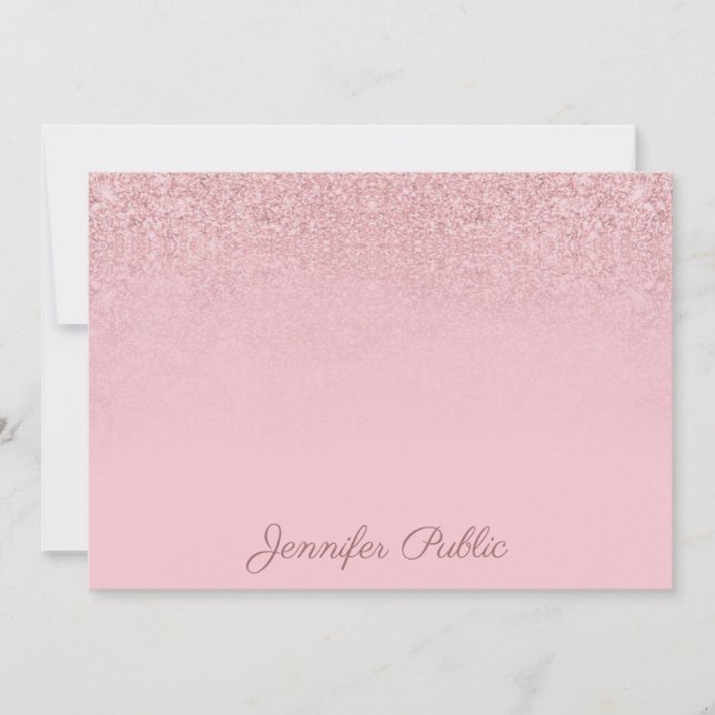 Trendy Rose Gold Handschrift Name Elegante Vorlage