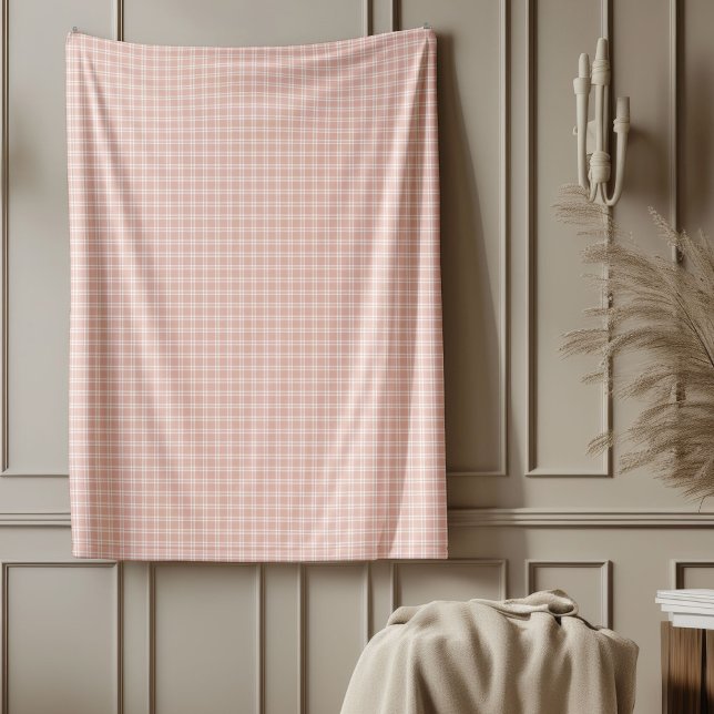 Trendy Rose Gold Karo Blanket für Chic Spaces Fleecedecke (Trendy Rose Gold Check Blanket for Chic Spaces)