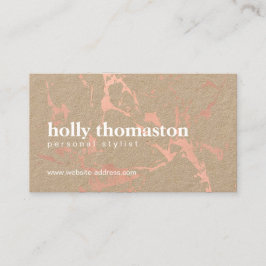 Trendy Rose Gold Marmormuster auf Kraft Visitenkarte