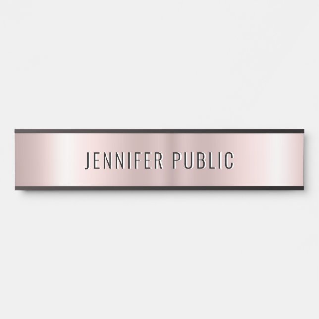 Trendy Rose Gold Modern Elegant Template House Türschild (Vorderseite )