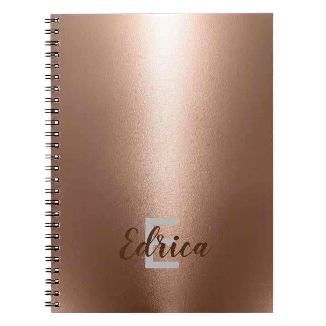 Trendy Rose Gold Monogram Notebook Notizblock (Vorderseite)