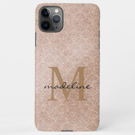 Trendy Rose Gold Orientale Monogram iPhone 11Pro Max Hülle