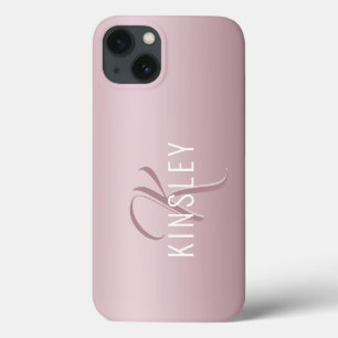 Trendy Rose Gold Personalisiert Monogram Case-Mate iPhone Hülle