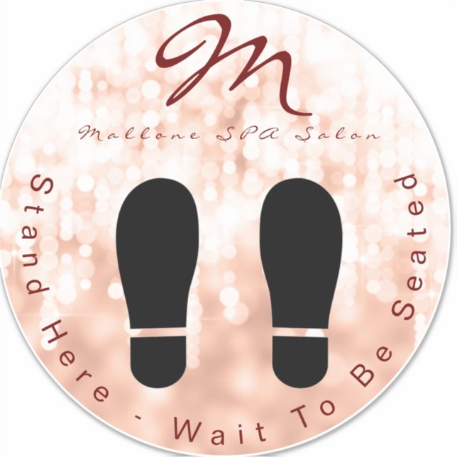 Trendy Rose Gold Sparkling WELLNESS-CENTER Salon F Aufkleber (Vorderseite)