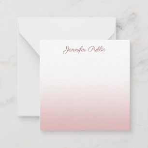 Trendy Rose Gold Template Handgeschriebener Skript Mitteilungskarte