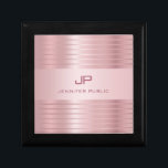 Trendy Rose Gold Template Mit Monogramm modern Erinnerungskiste<br><div class="desc">Trendy Rose Gold Template Mit Monogramm Moderne Berufliche Holzschmuck halten Geschenkboxen.</div>