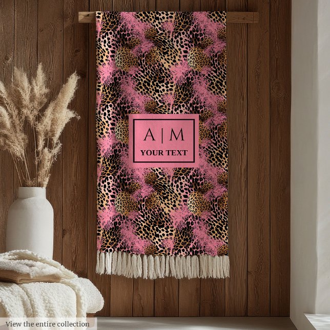 Trendy rose gold watercolor leopard skin blanket fleecedecke (Trendy rose gold watercolor leopard skin blanket)