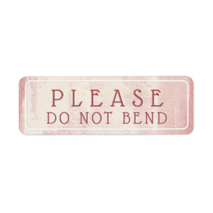 Trendy Rose Grunge BITTE NICHT BEND Mailing Label