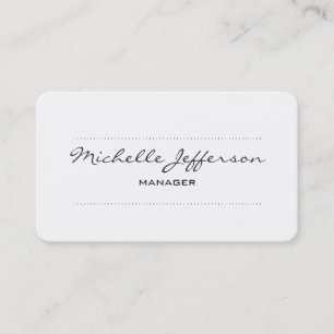 Trendy Roundy Corner Script Manager Business Card Visitenkarte