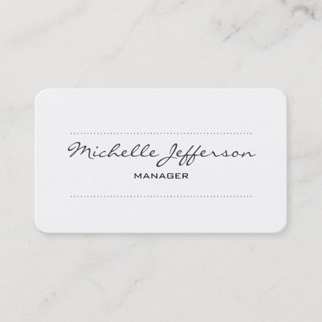 Trendy Roundy Corner Script Manager Business Card Visitenkarte (Vorderseite)