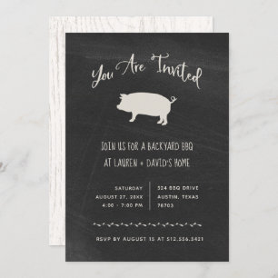 Trendy Rustic GRILLEN oder Party   Black Chalkboar Einladung