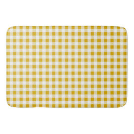 Trendy Rustic Mustard Yellow Gingham Karos Badematte