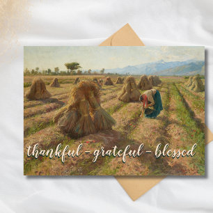 Trendy Rustic Thankful Grateful gesegnete Ernte Feiertagskarte
