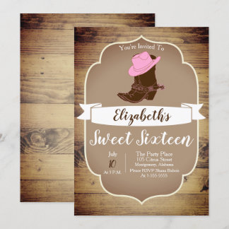 Trendy Rustic Western Cowgirl Boots Einladung