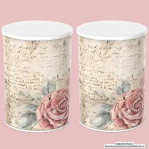 Trendy rustikale Vintage Blumen und Buchstaben Dec Seidenpapier