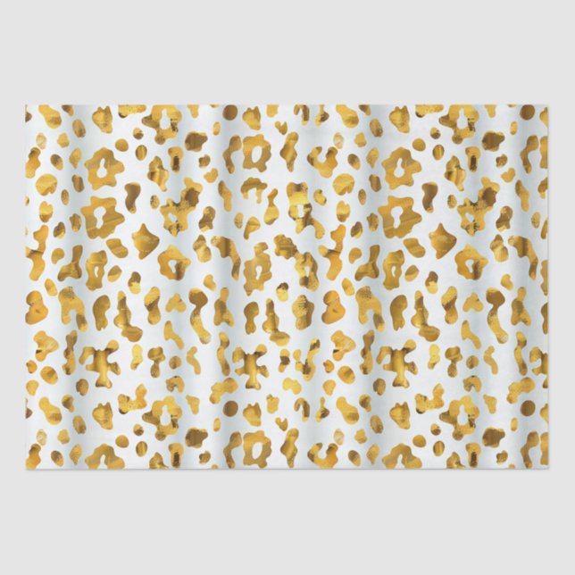 Trendy Safari Chic Gold Leopard Print Geschenk Seidenpapier (Vorderseite)