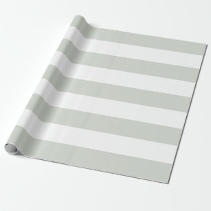 Trendy Sage Green und White Stripes Geschenkpapier