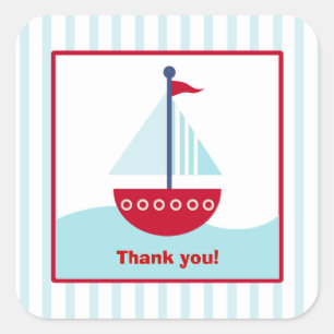 Trendy Sailboat Square Gefallen Stickers (6 große)