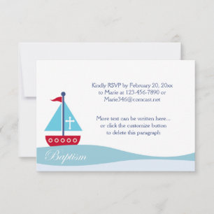 Trendy Sailboat Taufen UAWG Umschließungskarten RSVP Karte
