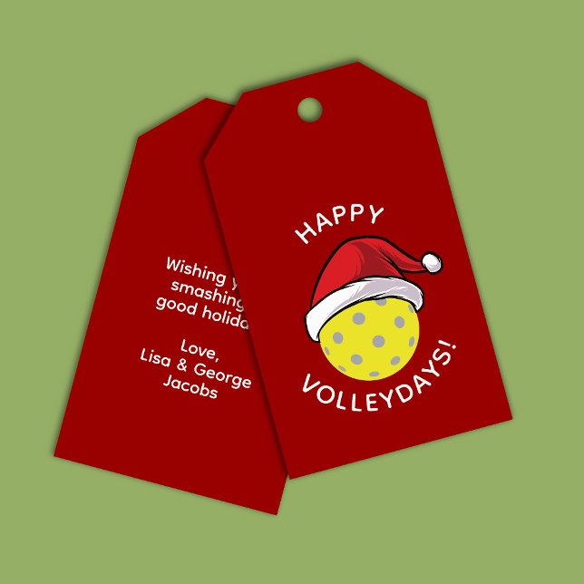 Trendy Santa Cap Pickleball Red Christmas Geschenkanhänger (Von Creator hochgeladen)