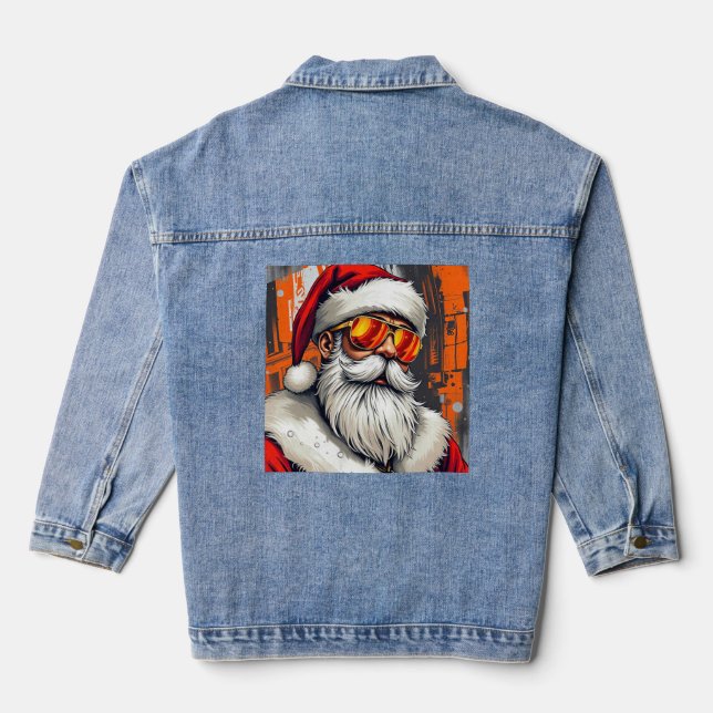 Trendy Santa Claus Denim Jacket Jeansjacke (Rückseite)