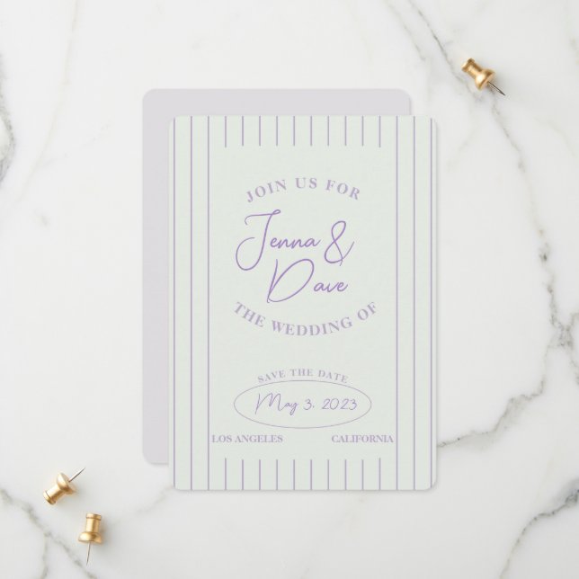 Trendy Save the Date Wedding Einfach und modern (Vorderseite/Rückseite Beispiel)