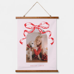 Trendy Schleifenbogen Foto Holiday/Christmas Wandteppich Mit Holzrahmen