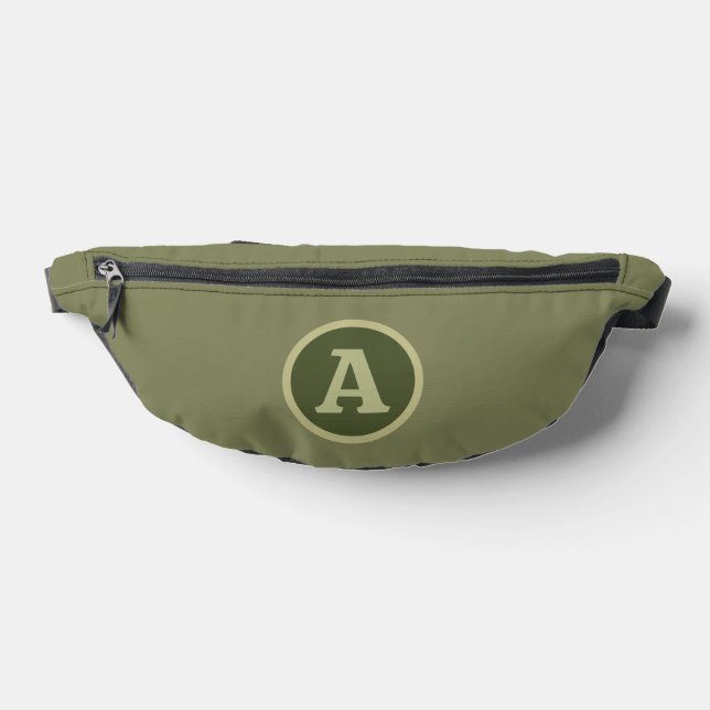 Trendy Schlicht Army Green Personalisiert Letter. Bauchtasche (Ablage )