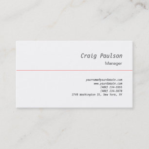 Trendy Schlicht Gothic White Manager Business Card Visitenkarte