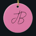 Trendy schlicht kalligraphische Monogramm-Initiale Keramik Ornament<br><div class="desc">Wenn Sie nach einem tollen Design suchen,  ist dies nur für Sie mit seinem minimalistischen und einfachen Look und auffallenden Effekt. Beachte unter anderem.</div>