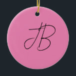 Trendy schlicht kalligraphische Monogramm-Initiale Keramik Ornament<br><div class="desc">Wenn Sie nach einem tollen Design suchen,  ist dies nur für Sie mit seinem minimalistischen und einfachen Look und auffallenden Effekt. Beachte unter anderem.</div>