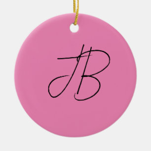Trendy schlicht kalligraphische Monogramm-Initiale Keramik Ornament