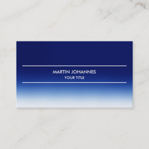 Trendy Schlicht Simple Blue White Business Card Visitenkarte