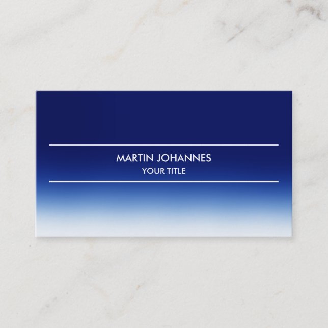 Trendy Schlicht Simple Blue White Business Card Visitenkarte (Vorderseite)