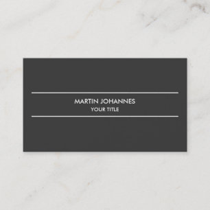Trendy Schlicht Simple Gray Business Card Visitenkarte