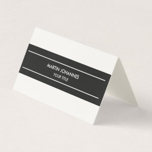 Trendy Schlicht Simple Gray White Business Card Visitenkarten