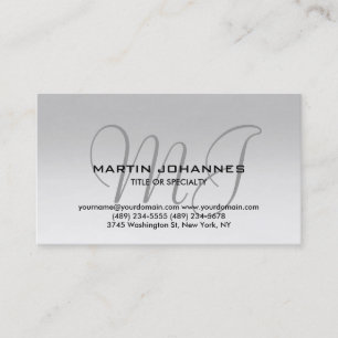 Trendy Schlicht Simple Monogram Business Card Visitenkarte
