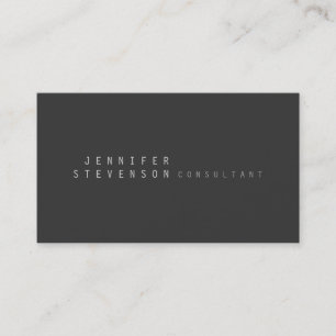 Trendy Schlicht Stylish Gray Clean Business Card Visitenkarte