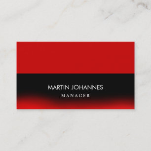 Trendy Schlicht Stylish Red Black Business Card Visitenkarte