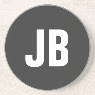 Trendy schlichte, fette Monogramm-Initialen schwar Getränkeuntersetzer