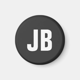 Trendy schlichte, fette Monogramm-Initialen schwar Magnet