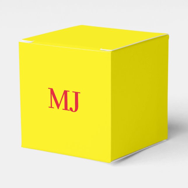 Trendy schlichte Monogramm-Initialen Geschenkschachtel (Vorderseite)