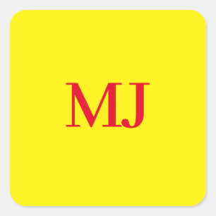 Trendy schlichte Monogramm-Initialen Quadratischer Aufkleber
