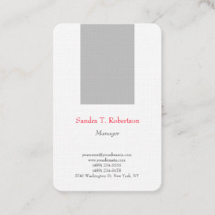 Trendy schlichte, schlicht-minimalistisch silbergr visitenkarte