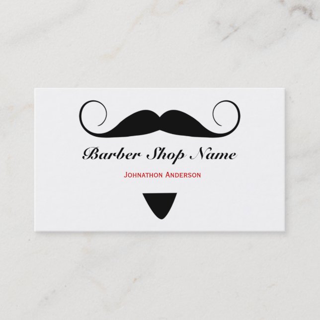Trendy Schnurrbart-Friseur-Geschäfts-Haar-Stylist Visitenkarte (Vorderseite)